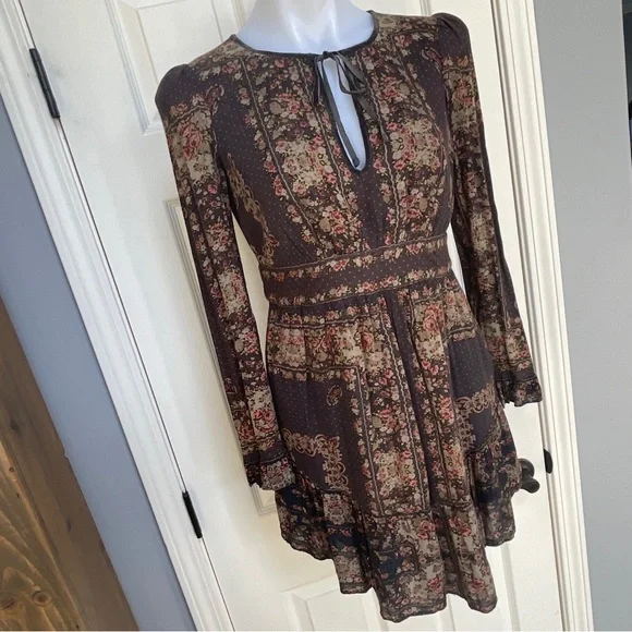 Free People | Dresses | Free People Brown Floral Boho Ruffle Festival Long Sleeve Tunic Dress Sz Xs | Poshmark Free People | Dresses | Free People Brown Floral Boho Ruffle Festival Long Sleeve Tunic Dress Sz Xs | Poshmark